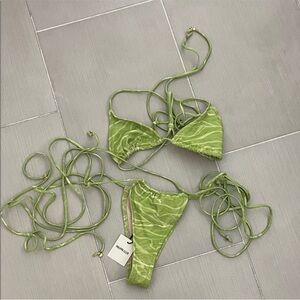 Olive Swirl Bikini Set